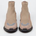 Высокие мягкие кроссовки из текстиля цвета кофе с молоком